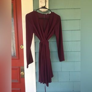 Maroon wrap dress, Small